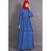Classic abaya with Lace work - Electric Blue Classic abaya with Lace work - Electric Blue
